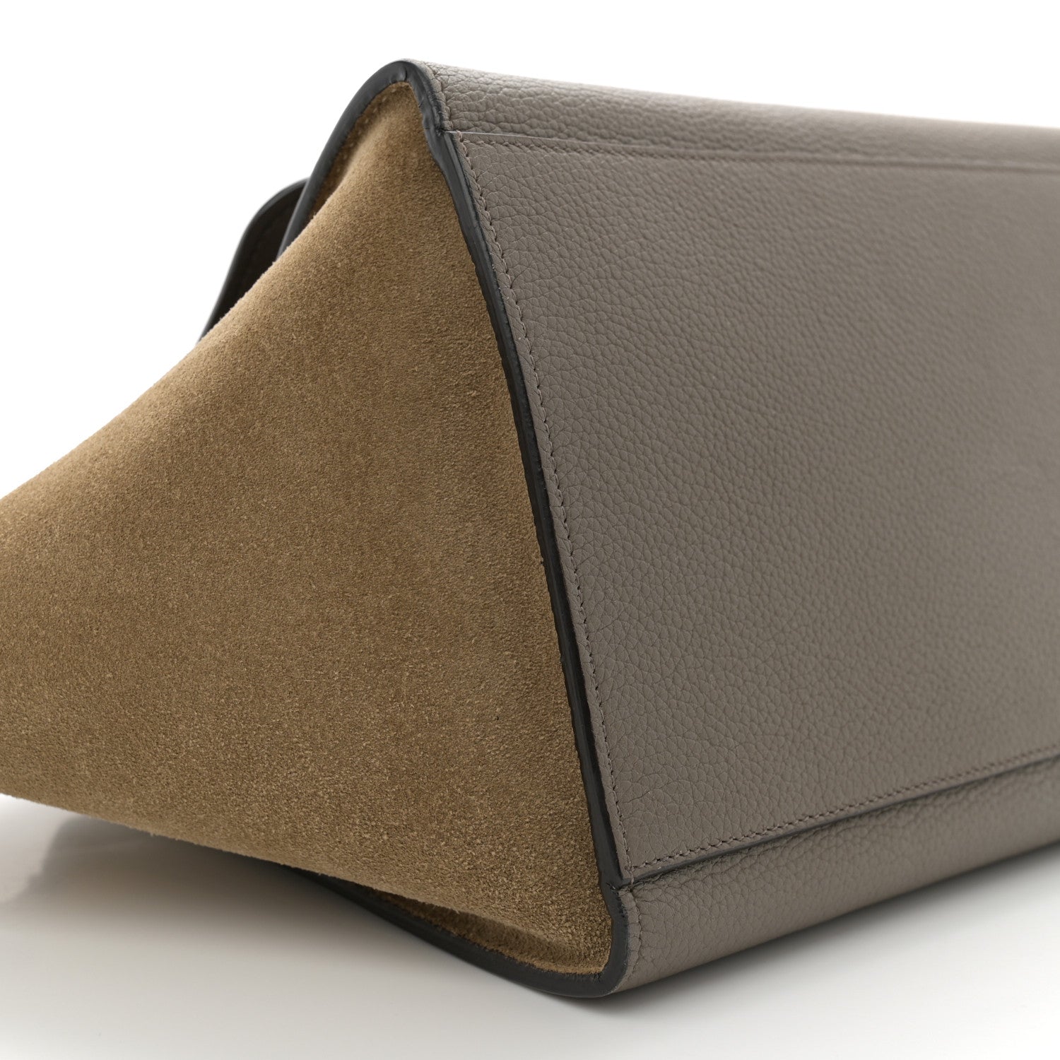 Celine Drummed Calfskin Suede Small Trapeze Souris 8 of 11