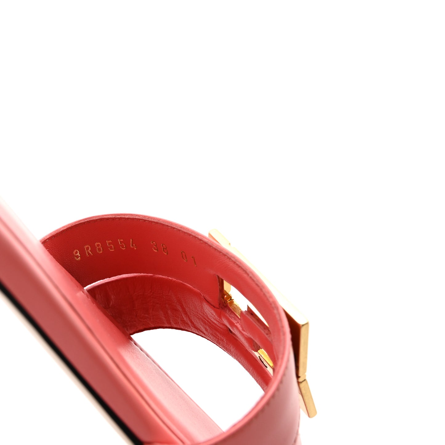 Vitello Cuoio FFold Slide Sandals 38 Bright Peach