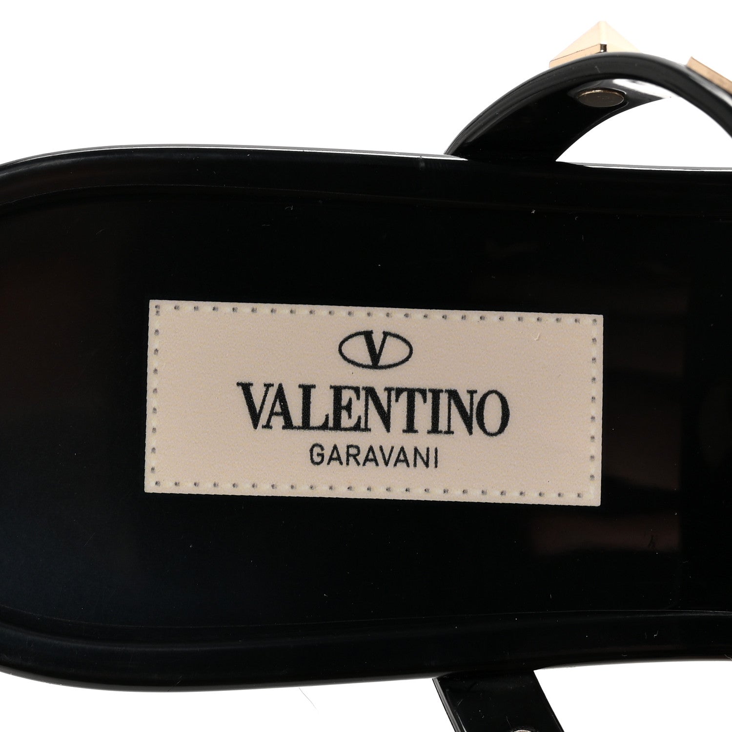 Valentino Garavani PVC Jelly Rockstud Caged Flat Thong Sandals 38 Black 8 of 8