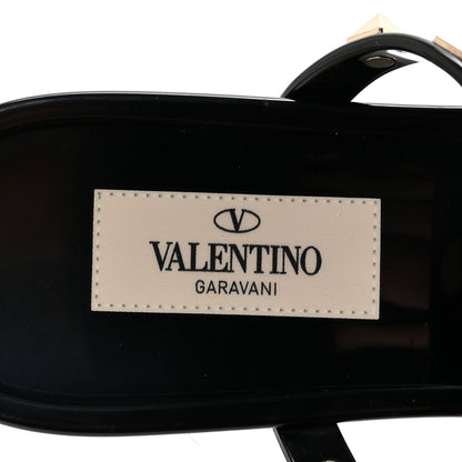 Valentino Garavani PVC Jelly Rockstud Caged Flat Thong Sandals 38 Black 8 of 8