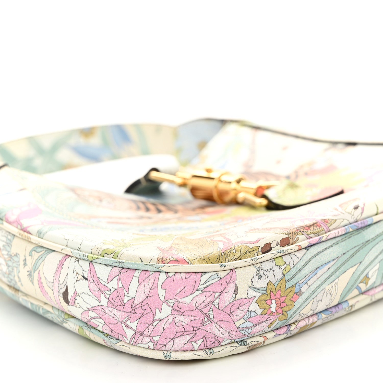 Gucci New Shangai Calfskin Tiger Savanah Small Jackie 1961 Hobo Chalky White Multicolor 9 of 11