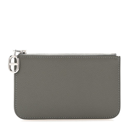 Hermes Evercolor Zipengo Chaine D'Ancre Card Holder Gris Meyer 1 of 9