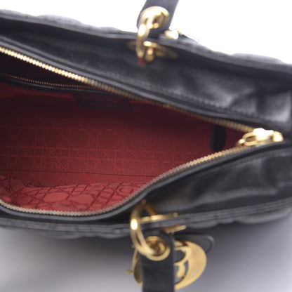 Christian Dior Lambskin Cannage Large Lady Dior Black 5 of 16