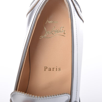 Christian Louboutin Mirror Patent Montezumo Donna Flat Loafers 36 Silver 7 of 8
