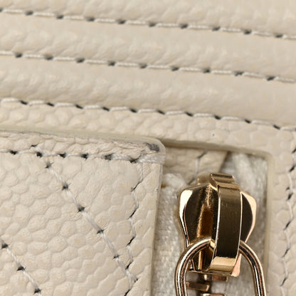 Chanel Caviar Chevron Quilted Boy Compact Wallet White 9 of 10