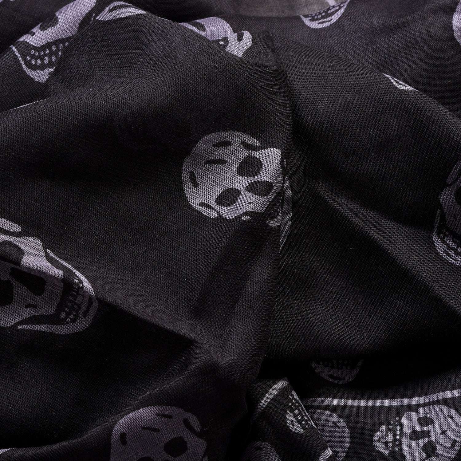 Alexander McQueen Silk Chiffon Skull Scarf Black Grey 4 of 4