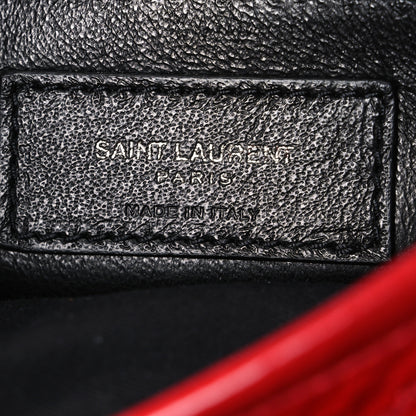 Saint Laurent Crinkled Calfskin Matelasse Monogram Baby Niki Chain Satchel Rouge Eros 5 of 10