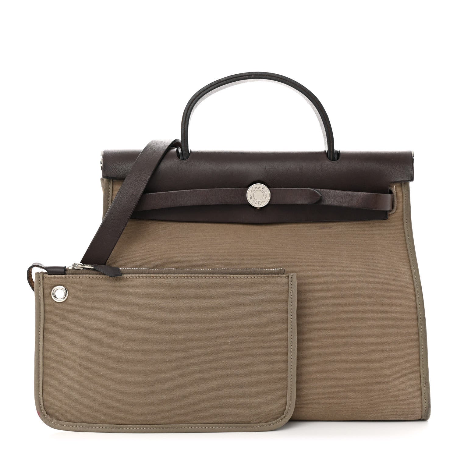 Hermes Vache Hunter Toile Herbag Zip 31 PM Etoupe Ebene 1 of 15
