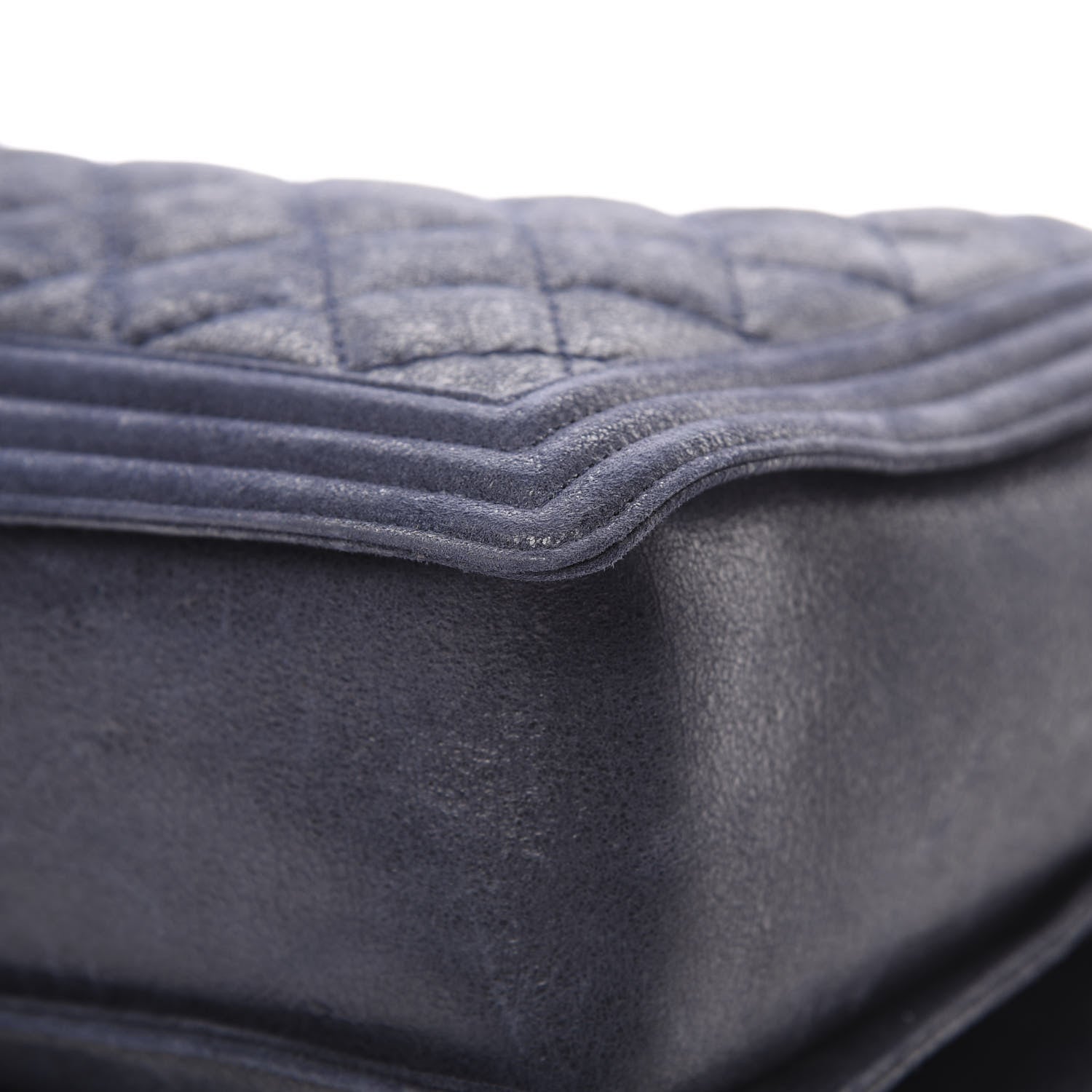 Chanel Goatskin Quilted Large Gentle Boy Flap Navy 11 of 12