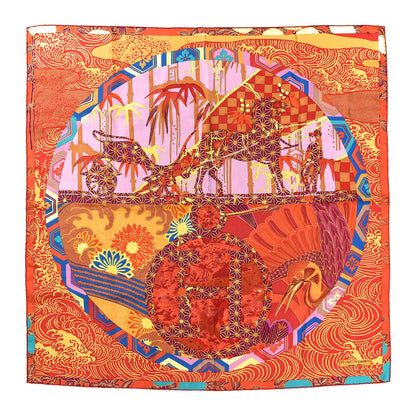 Hermes Silk Ex Libris En Monogram Kimonos Scarf 90 1 of 6