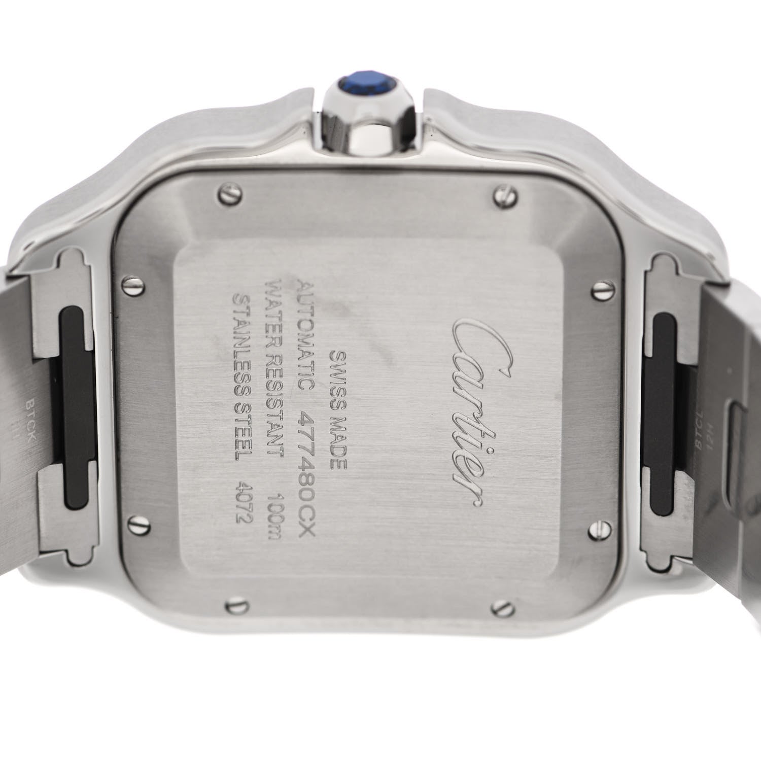 Cartier Stainless Steel 39.8mm Santos De Cartier Automatic Watch Grey 4 of 5