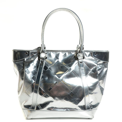 Burberry Patent Check Embossed Ember Tote Silver 1 of 8