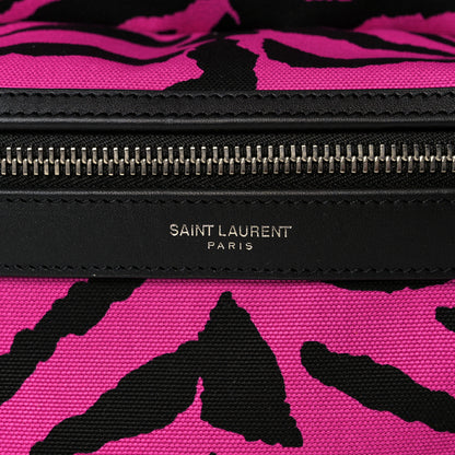 Saint Laurent Canvas Zebra Print City Backpack Pink Black 7 of 11