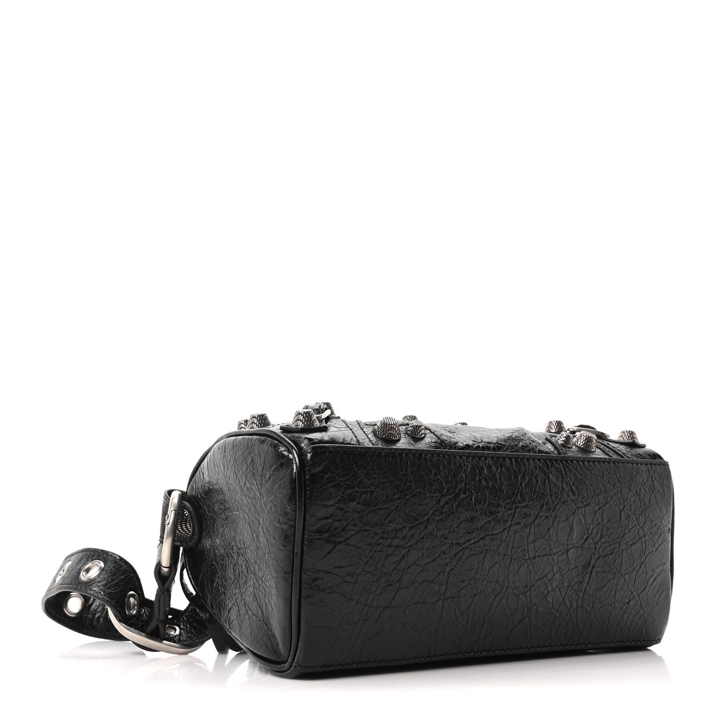Agneau Arena Mini Le Cagole Duffle Crossbody Bag Black