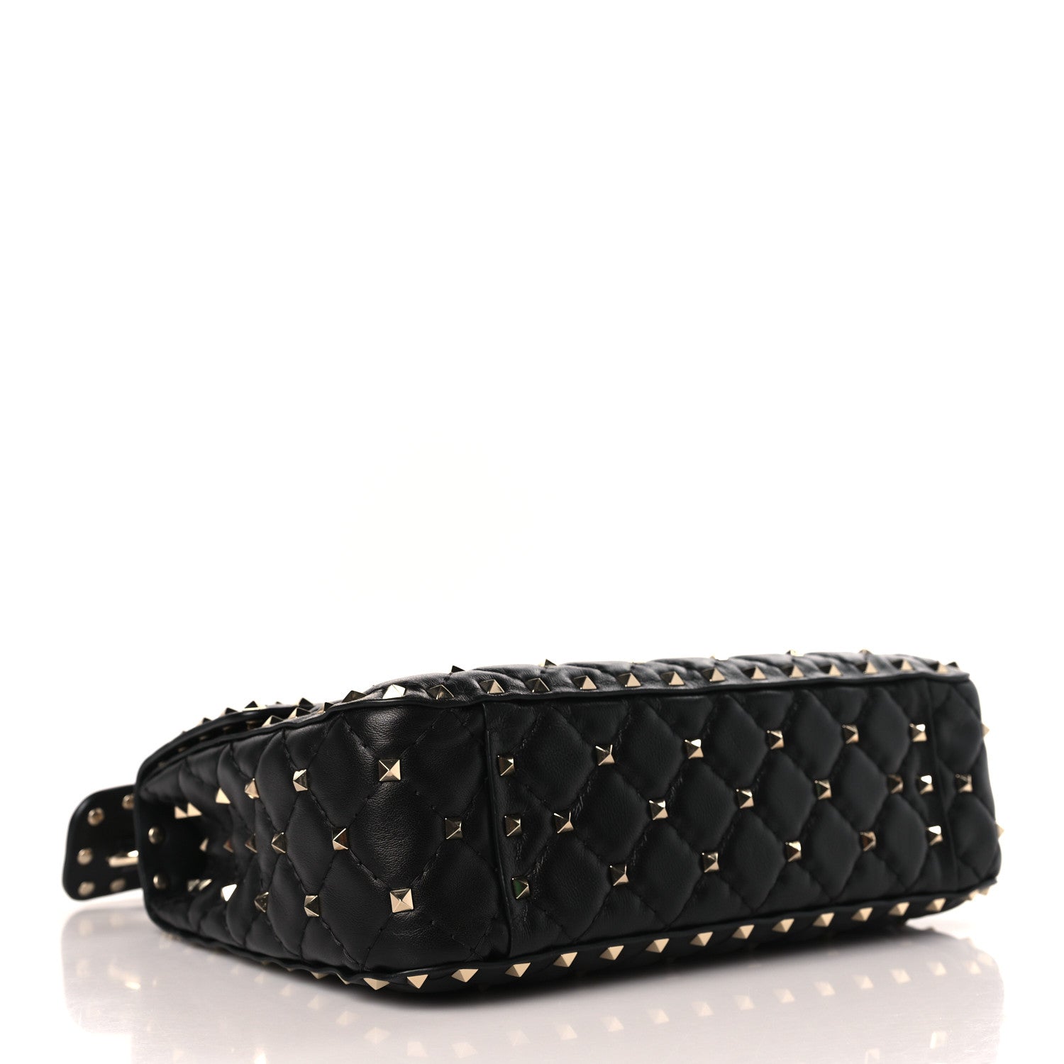Valentino Garavani Lambskin Medium Rockstud Spike Shoulder Bag Black 4 of 8