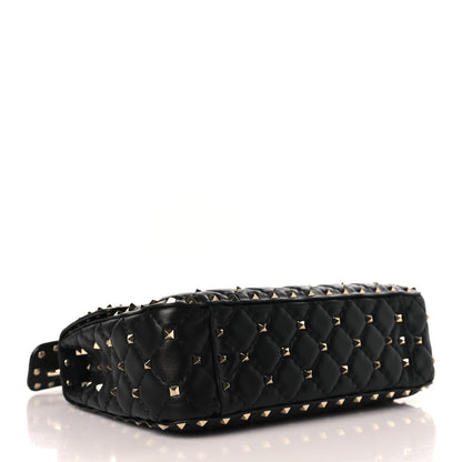 Valentino Garavani Lambskin Medium Rockstud Spike Shoulder Bag Black 4 of 8