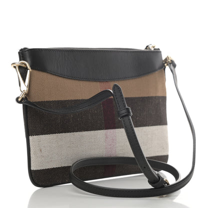 Burberry Mega Check Peyton Crossbody Clutch Bag Black 2 of 4