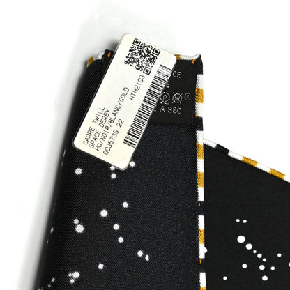 Hermes Silk Space Derby Scarf 90 Black White Gold 2 of 6