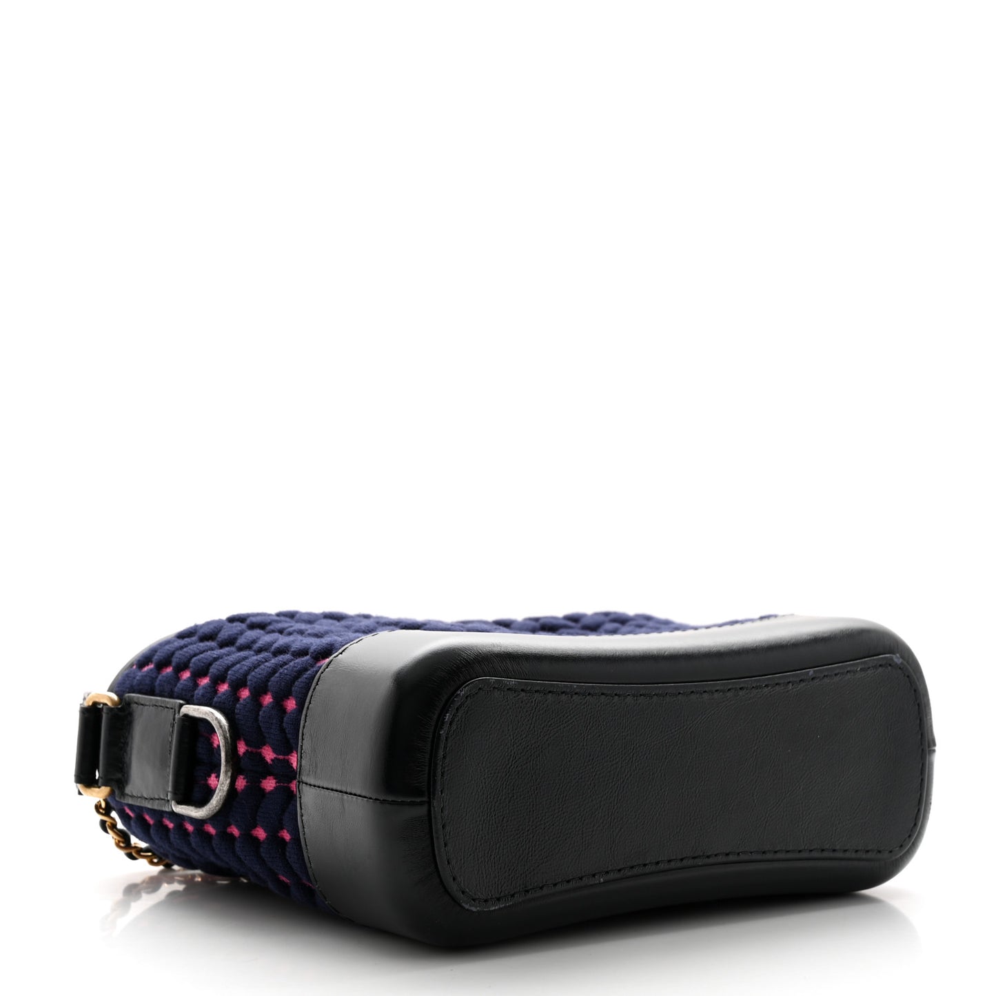 Wool Calfskin Small Gabrielle Hobo Dark Navy