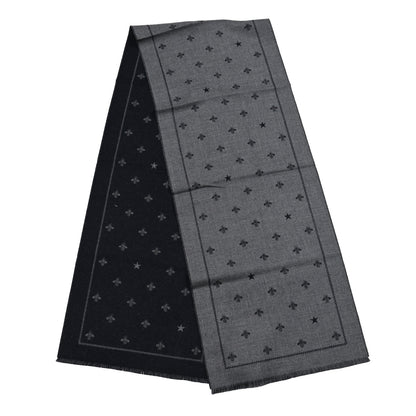Gucci Wool Bee Costel Scarf Grey Blue 2 of 4