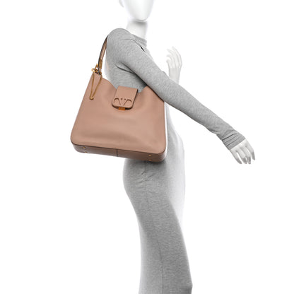 Valentino Garavani Grainy Calfskin Vsling Hobo Bag Orange Red 2 of 12