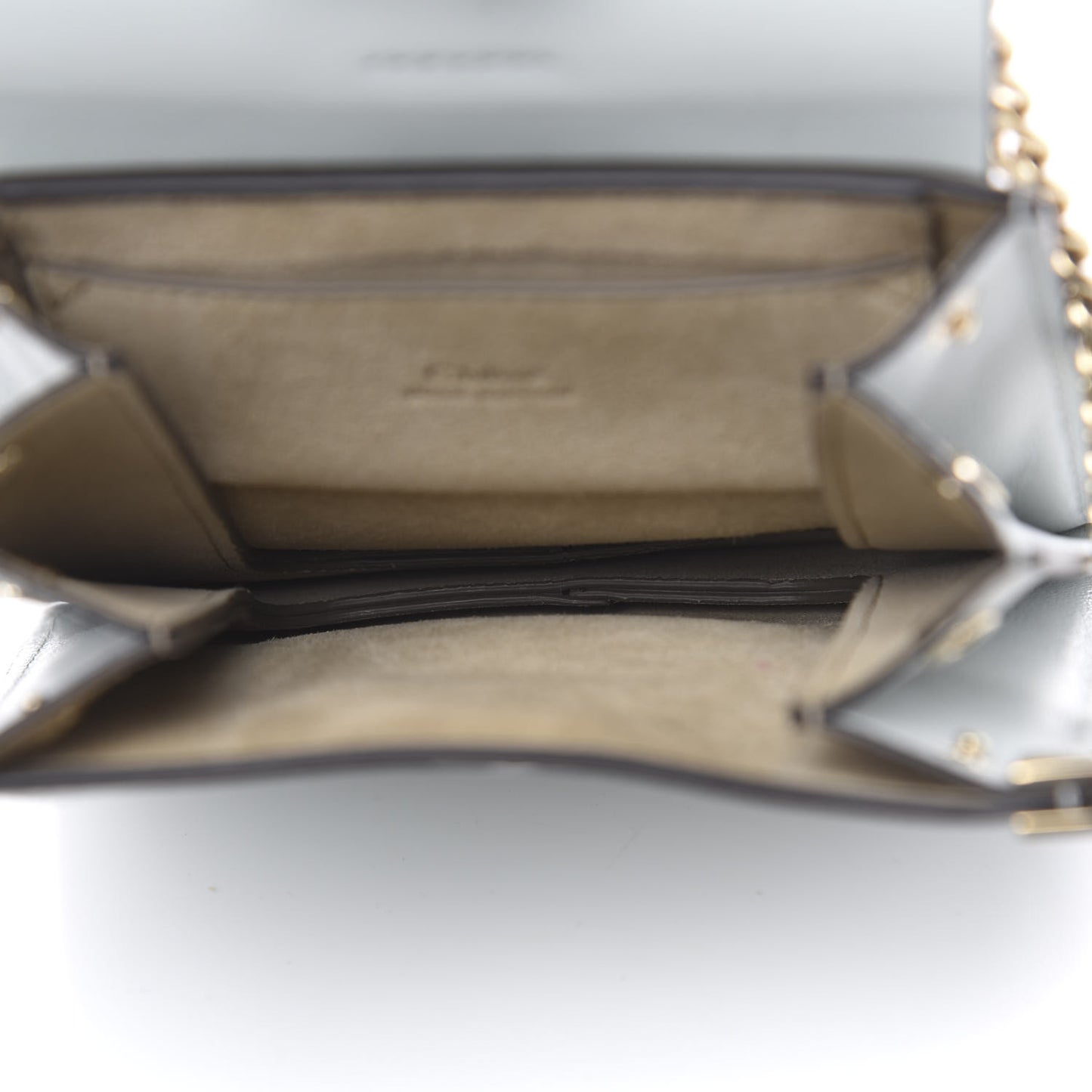 Suede Calfskin Mini Faye Bracelet Bag Airy Grey