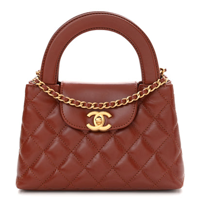 Chanel Shiny Aged Calfskin Quilted Nano Kelly Shopper Brown 1 of 10