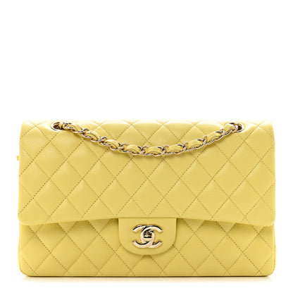 Chanel Caviar Quilted Medium Double Flap Yellow 1 of 10