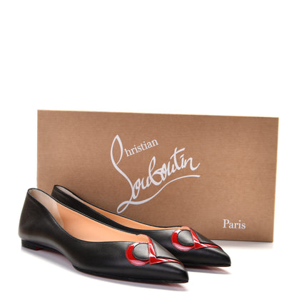 Christian Louboutin Nappa Patent CL Pump Flats 40 Black Loubi 3 of 9