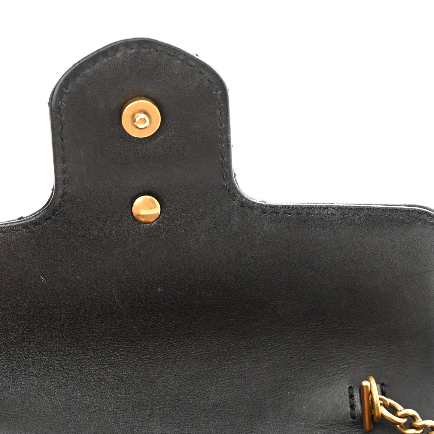 Calfskin Matelasse Super Mini GG Marmont Shoulder Bag Black