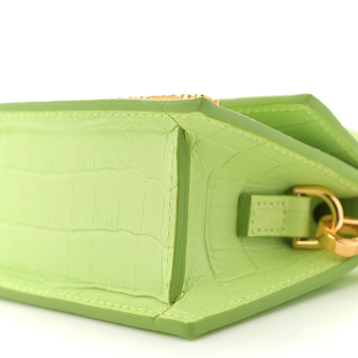 Jacquemus Calfskin Crocodile Embossed Le Chiquito Light Green 9 of 9