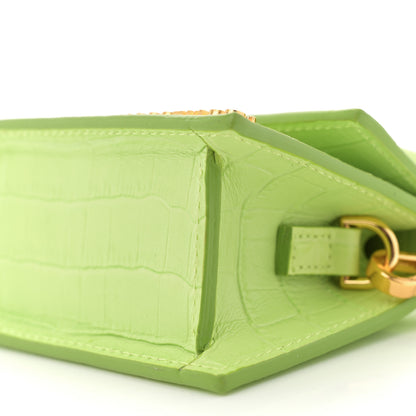 Jacquemus Calfskin Crocodile Embossed Le Chiquito Light Green 9 of 9