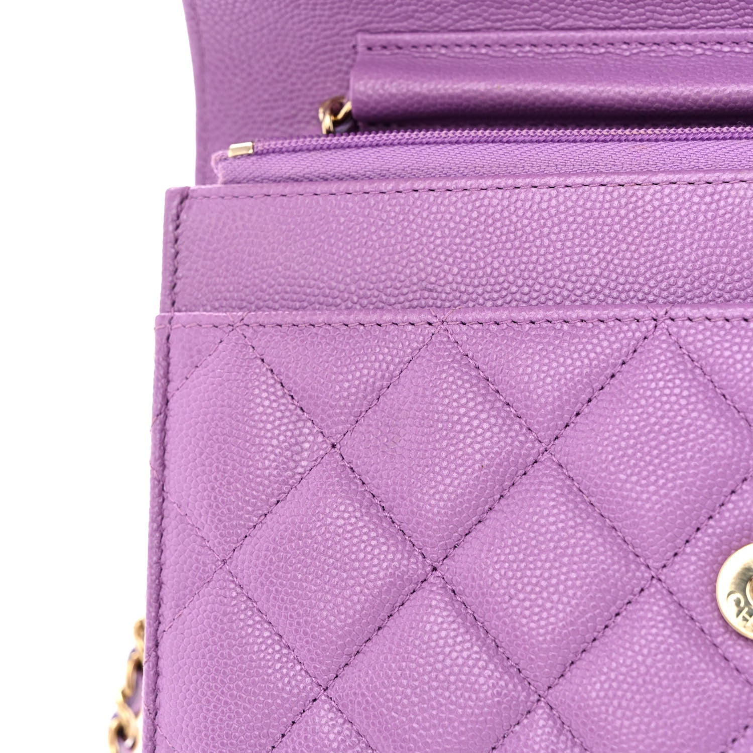 Chanel Caviar Quilted Wallet On Chain WOC Purple 11 of 11