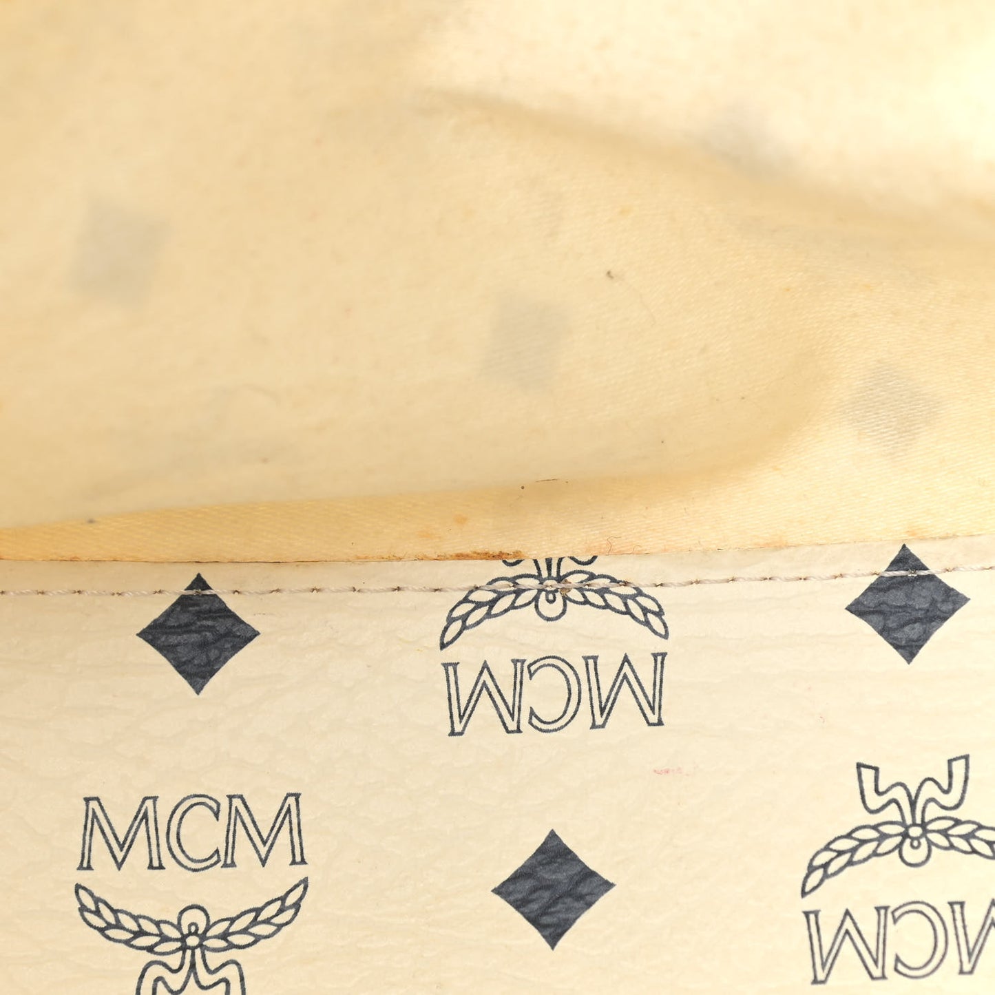 Lambskin Coated Canvas Monogram Chain Tote White
