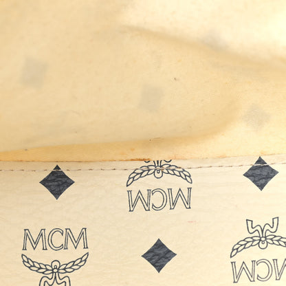 MCM Lambskin Coated Canvas Monogram Chain Tote White 15 of 15
