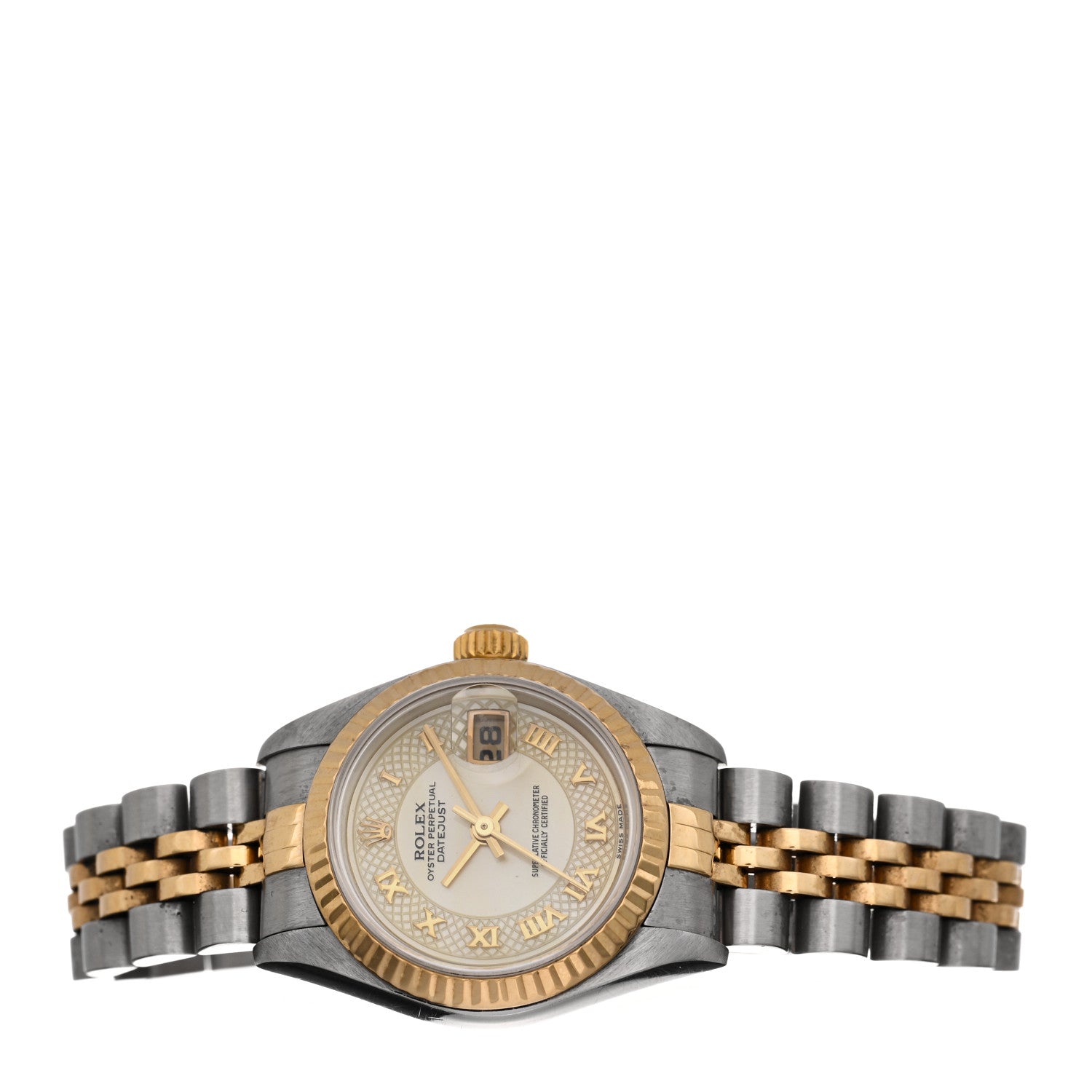 Rolex Stainless Steel 18K Yellow Gold 26mm Oyster Perpetual Datejust Watch Champagne Roman 79173 2 of 5