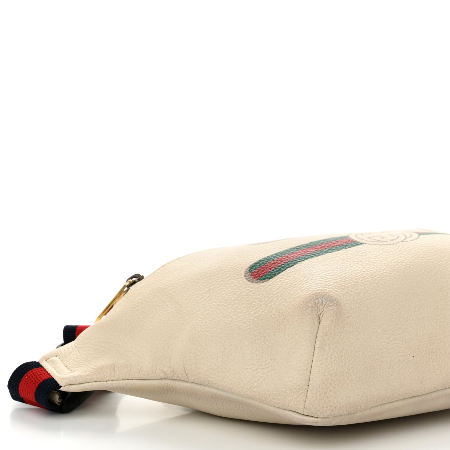 Grained Calfskin Logo Belt Bag White