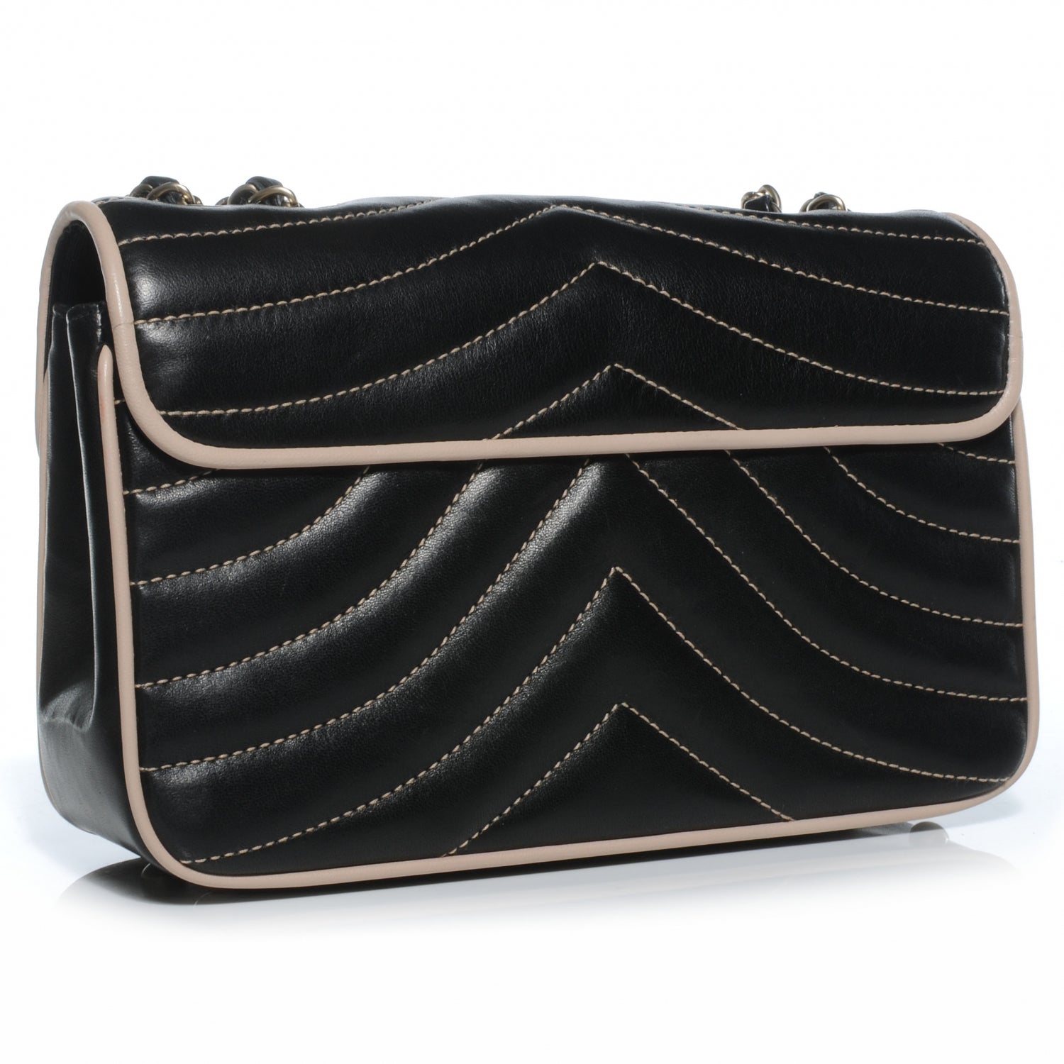 Chanel Lambskin Small Single Flap Bag Black and Blush 3 of 9
