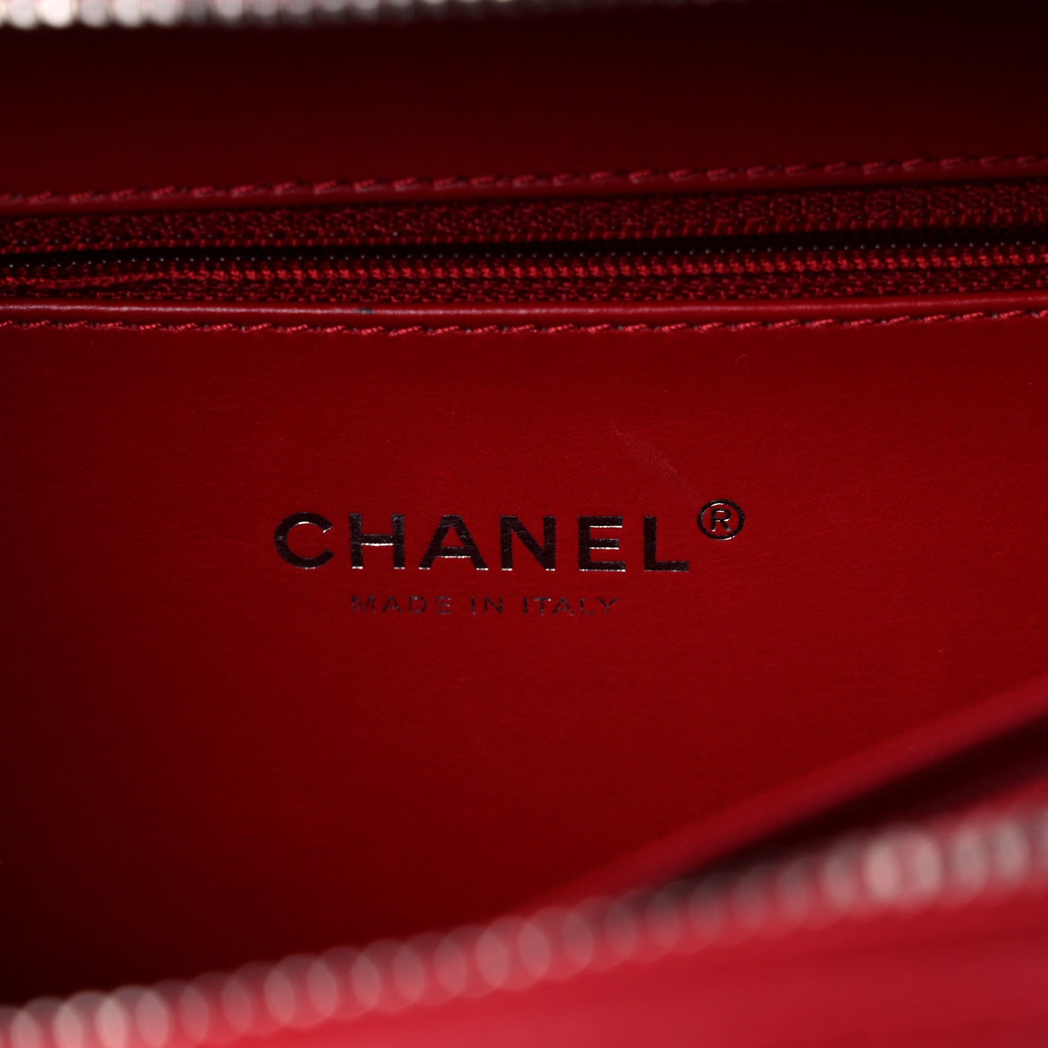 Chanel Lambskin Quilted Medium CC Filigree Vanity Case Dark Red 5 of 13