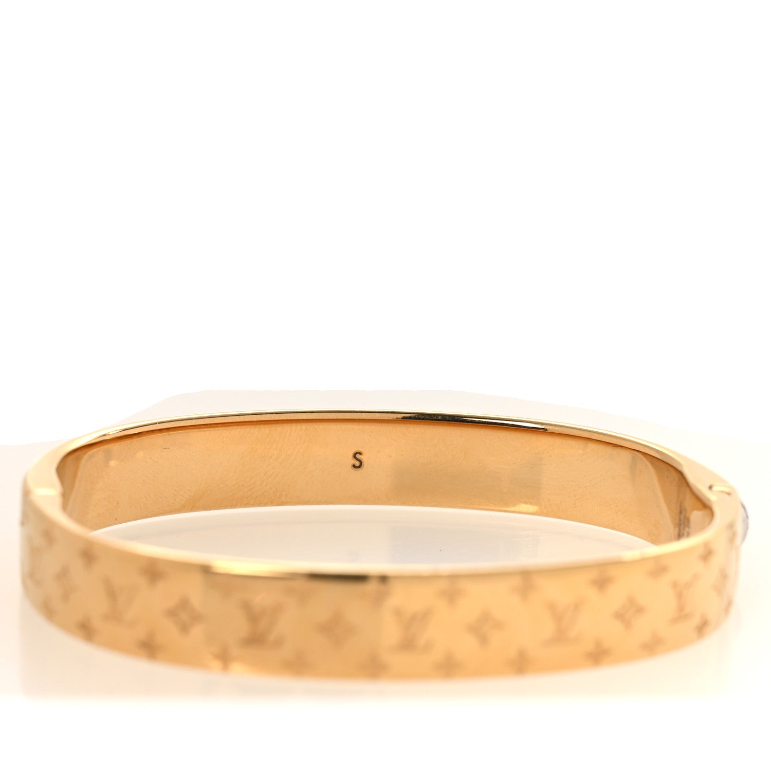 Louis Vuitton Brass Monogram Nanogram Cuff S Gold 6 of 6