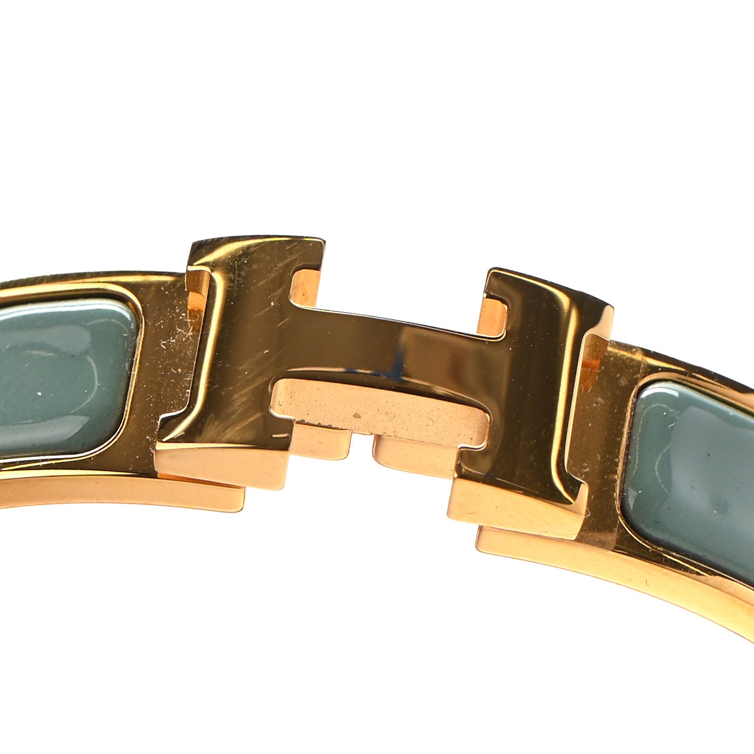 Hermes Enamel Narrow Clic Clac H Bracelet PM Vert Aqua 5 of 5
