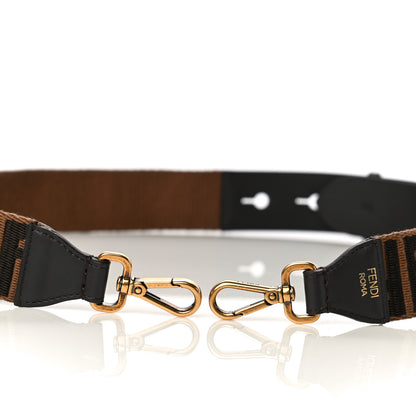 Fendi Ribbon Vitello Century FF 1974 Flat Studded Strap You Fango Marrone Ebano 4 of 6