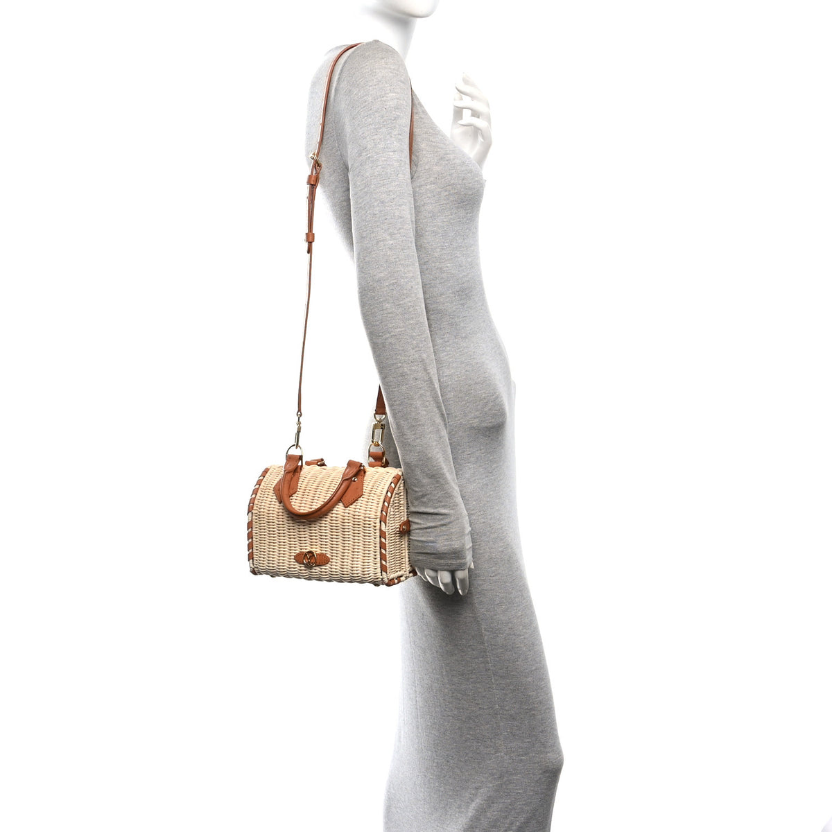 Rattan Ostrich Speedy Bandouliere 20 Tan