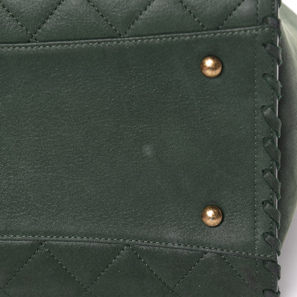 Chanel Iridescent Calfskin Quilted Happy Stitch Shopping Tote Green 15 of 15