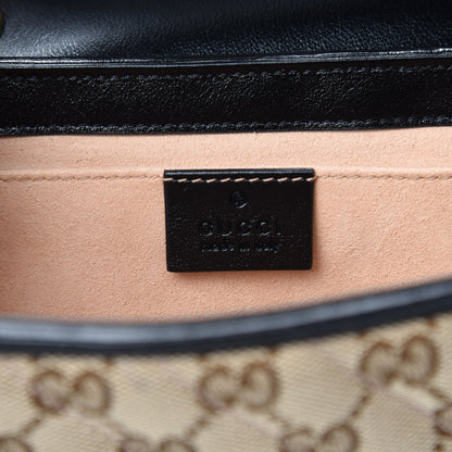 Gucci Monogram Matelasse Diagonal Mini GG Marmont Shoulder Bag Beige Black 8 of 10