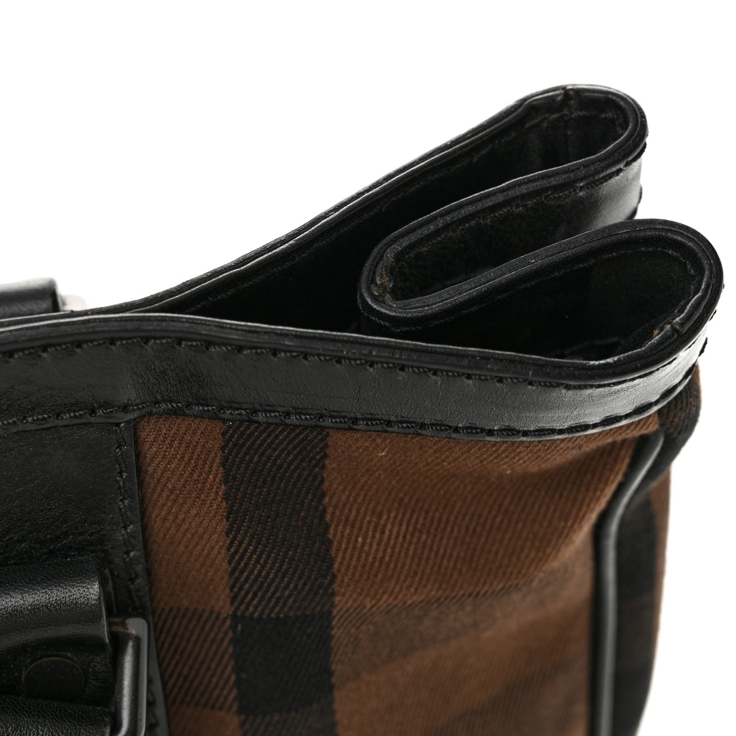 Canvas Vintage Check Tote Black