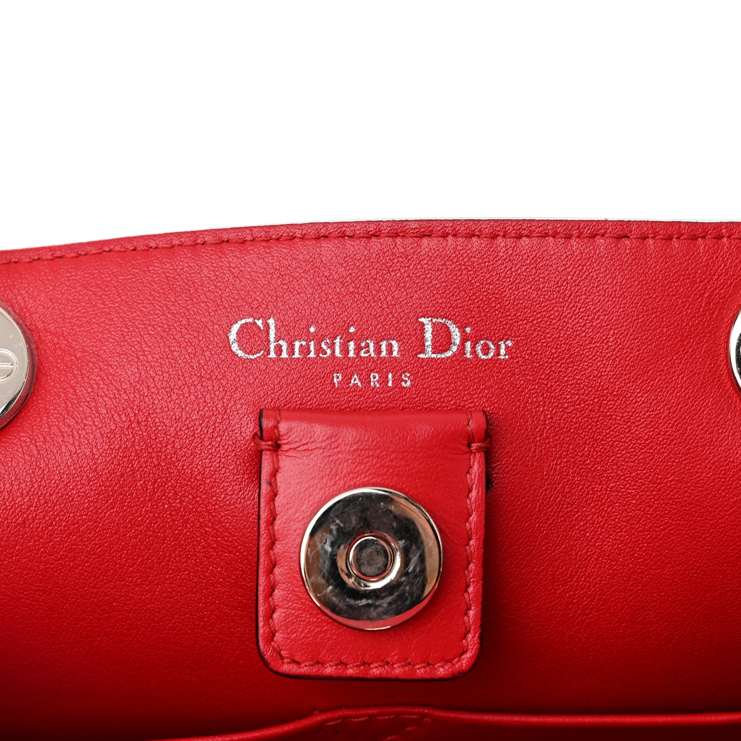 Christian Dior Calfskin Snakeskin Medium Diorissimo Tote Burgundy Red 7 of 12