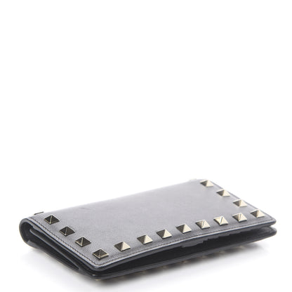 Valentino Garavani Vitello Rockstud Flap Wallet Black 3 of 5