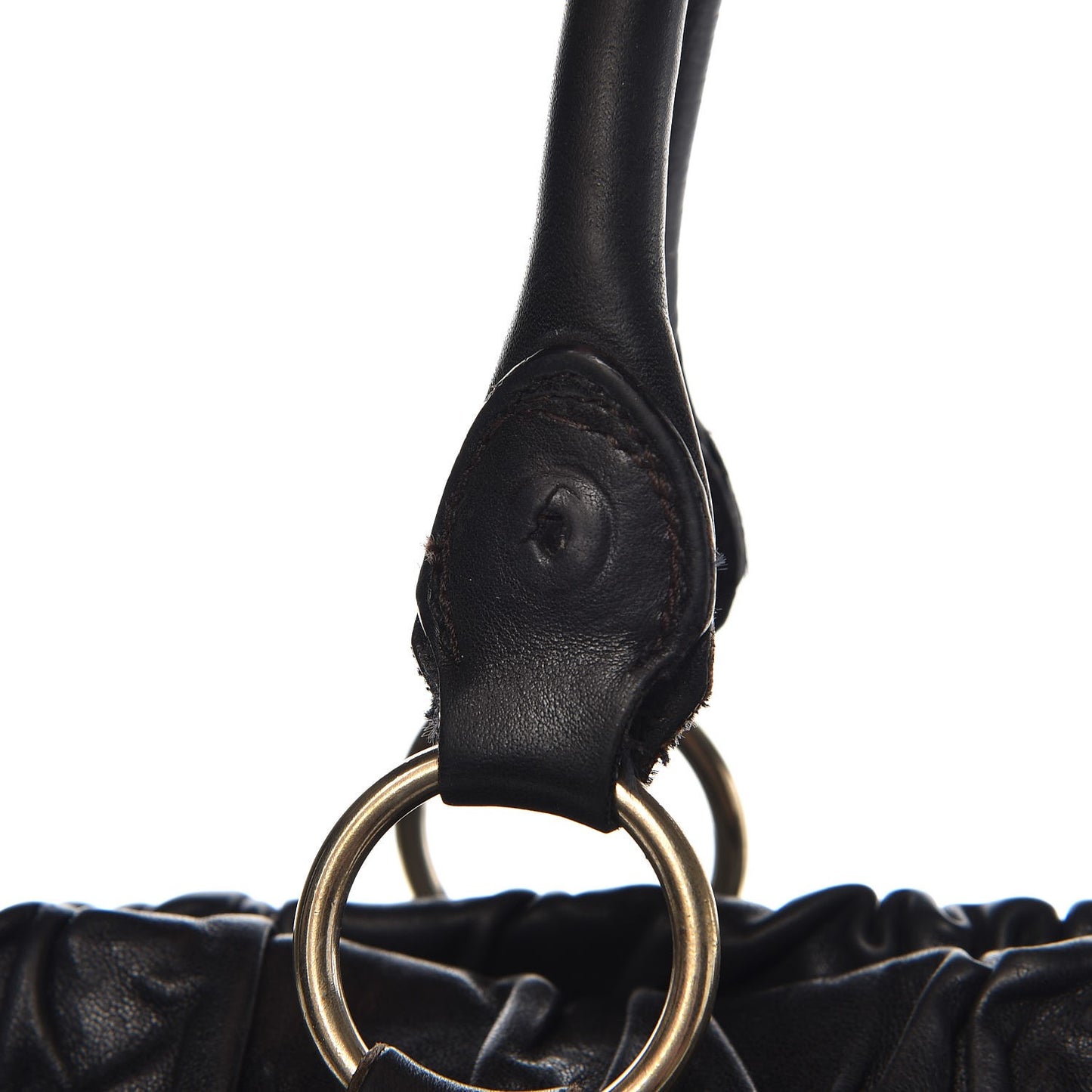 Vitello Lux Gathered Tote Black