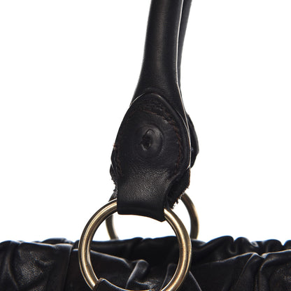 Miu Miu Vitello Lux Gathered Tote Black 10 of 16